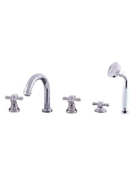 MORAVA RETRO Miscelatore vasca a 5 fori in ottone cromato