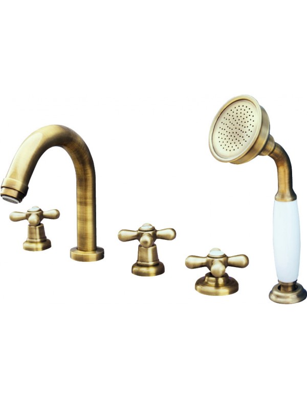 MORAVA RETRO miscelatore vasca a 5 fori in ottone