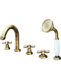 MORAVA RETRO miscelatore vasca a 5 fori in ottone