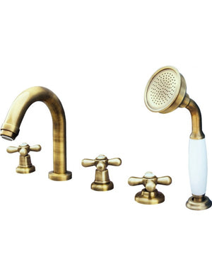 MORAVA RETRO miscelatore vasca a 5 fori in ottone