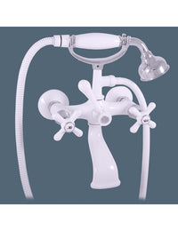 Miscelatore vasca MORAVA RETRO in ottone bianco cromato