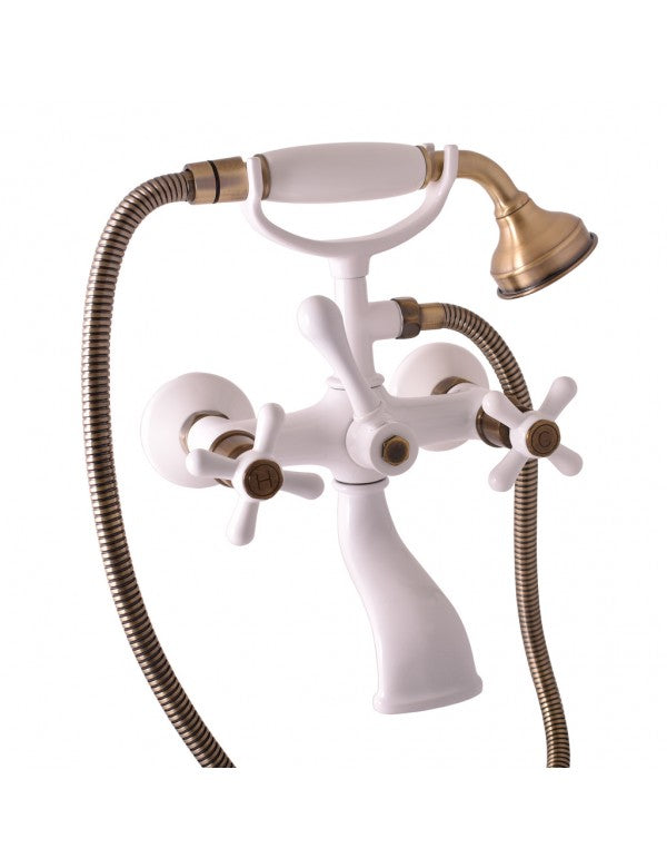 MORAVA RETRO miscelatore vasca con ottone bianco