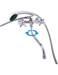 Miscelatore vasca a parete MORAVA cromato con doccetta