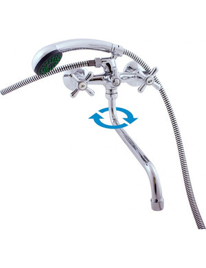 Miscelatore vasca a parete MORAVA cromato con doccetta