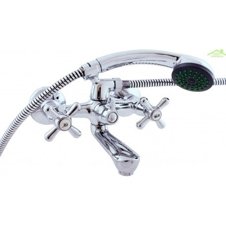 MORAVA miscelatore vasca a parete in ottone con doccetta