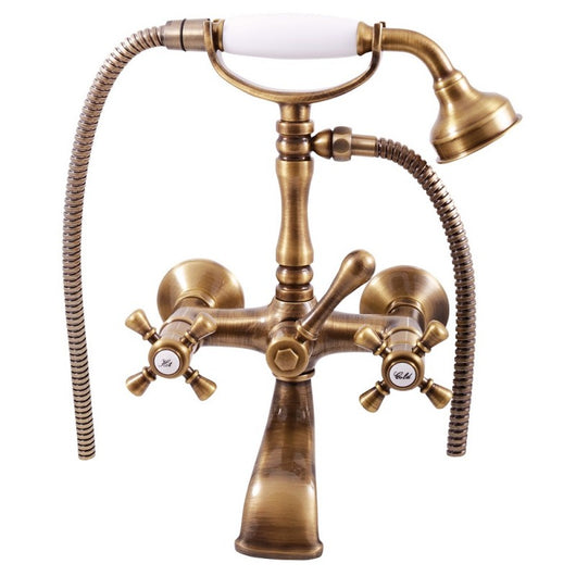 Miscelatore vasca retrò CLASSIC con doccetta in ottone