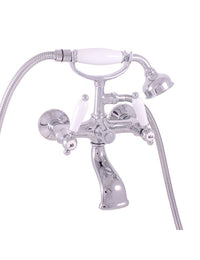 Miscelatore per vasca retrò MORAVA in cromo con doccetta