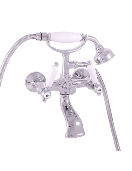 Miscelatore per vasca retrò MORAVA in cromo con doccetta