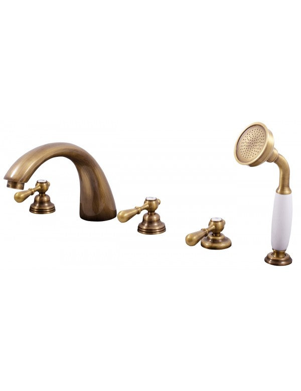 ROMANTIC Miscelatore Vasca Retrò 5 Fori in Ottone