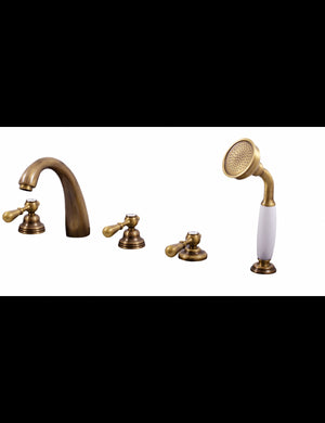 ROMANTIC Miscelatore Vasca Retrò 5 Fori in Ottone