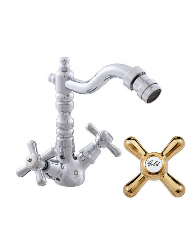 MORAVA Miscelatore Bidet Lungo senza Sifone in Cromo Oro