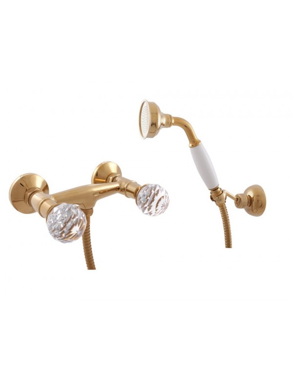 BRILLANCE miscelatore doccia con maniglia in cristallo e doccetta