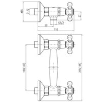 MORAVA miscelatore doccia retrò a parete in bronzo con doccetta