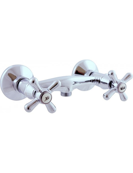 Miscelatore doccia retrò a parete MORAVA in ottone cromato