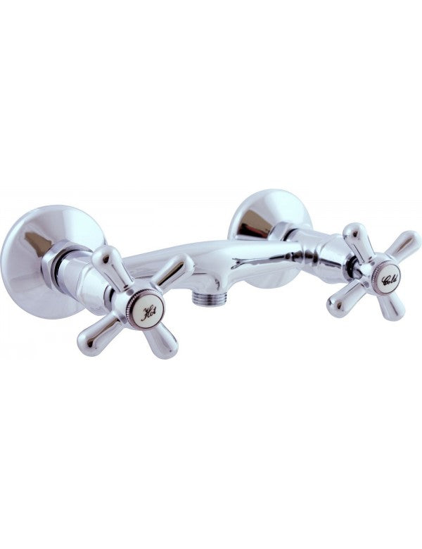 Miscelatore doccia retrò a parete MORAVA in ottone cromato