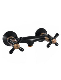 MORAVA Miscelatore Doccia Retrò a Parete in Ottone Nero senza Doccetta