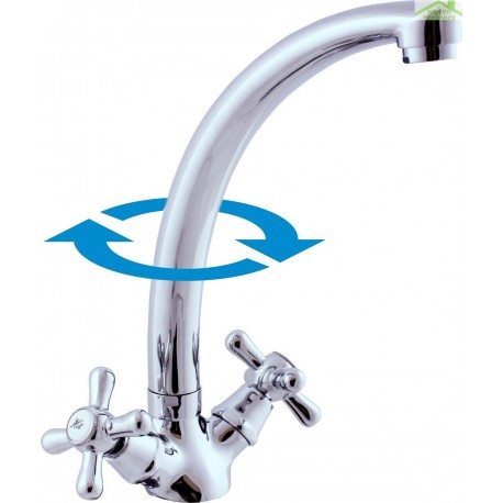 Miscelatore lavello alto girevole MORAVA cromato H 22,9 cm