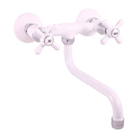 MORAVA miscelatore lavello girevole ottone bianco cromo