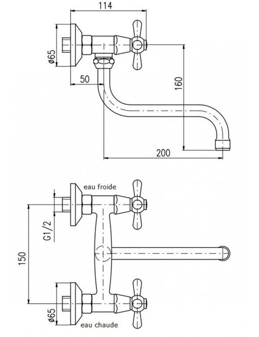 Miscelatore lavello girevole MORAVA ottone bianco