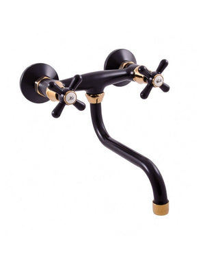 Miscelatore lavello girevole MORAVA in ottone nero oro