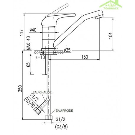 Miscelatore lavello MORAVA RETRO con braccio girevole in ottone bronzo