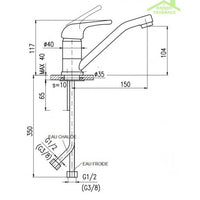 Miscelatore lavello MORAVA RETRO con braccio girevole in ottone bronzo