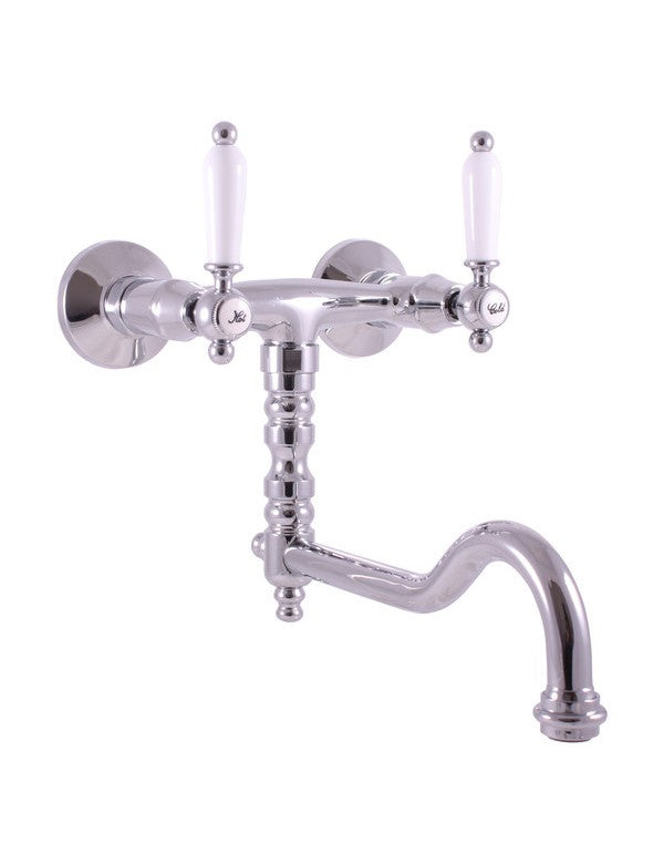 Miscelatore lavello MORAVA RETRO con braccio girevole in ottone cromato