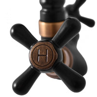 Miscelatore lavello girevole MORAVA RETRO in ottone nero opaco