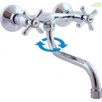 Miscelatore lavello a parete MORAVA con braccio girevole in cromo