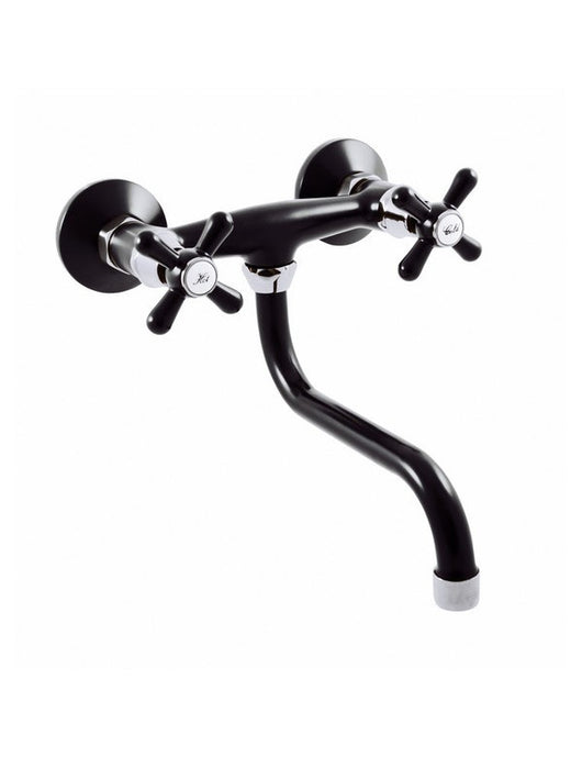 Miscelatore lavello girevole MORAVA in ottone cromato nero