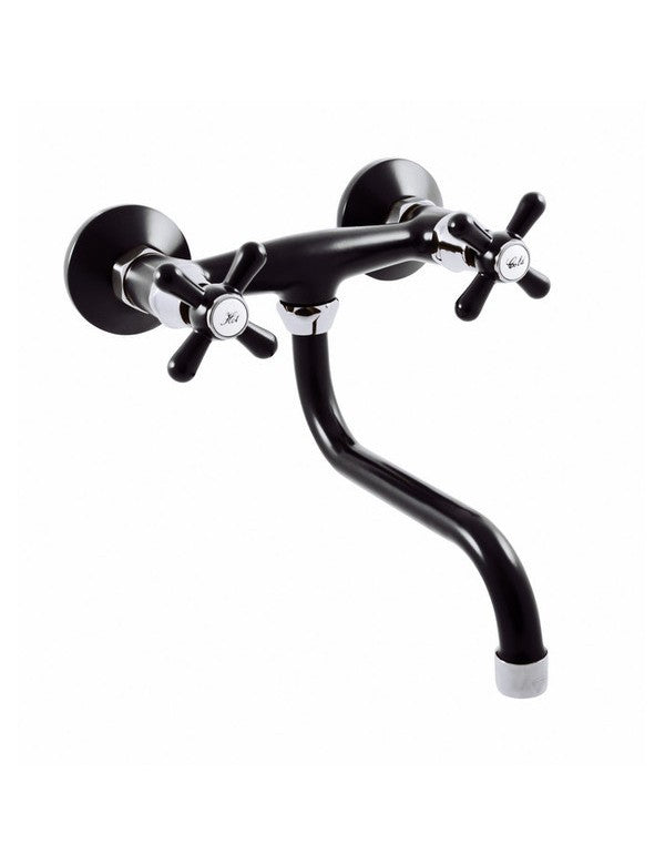 Miscelatore lavello girevole MORAVA in ottone cromato nero