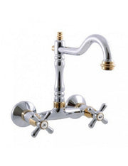 MORAVA RETRO miscelatore lavello a parete girevole in cromo oro