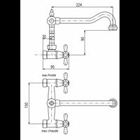 Miscelatore lavello girevole MORAVA RETRO in cromo