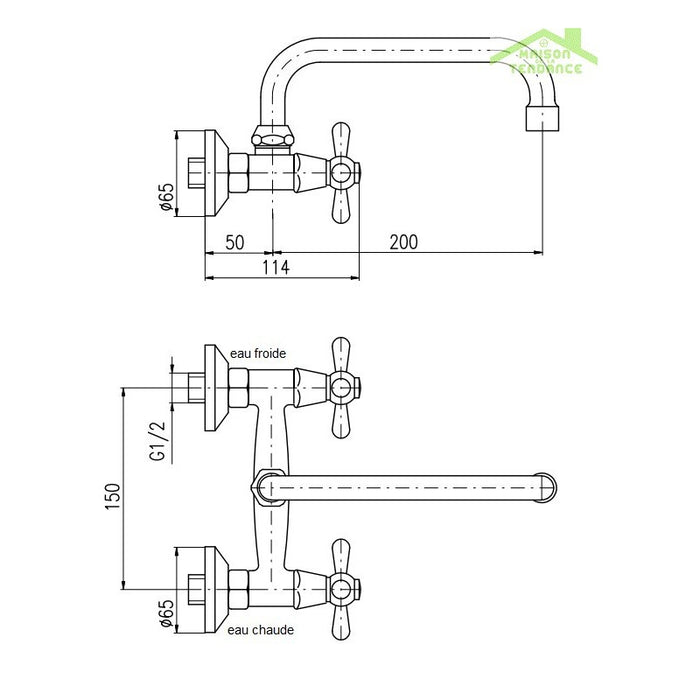 MORAVA miscelatore per lavabo/lavabo girevole a parete in ottone dorato