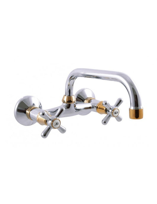 Miscelatore girevole per lavello/lavabo MORAVA in ottone cromato oro