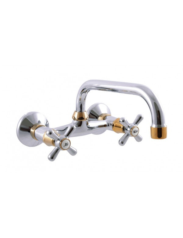 Miscelatore girevole per lavello/lavabo MORAVA in ottone cromato oro