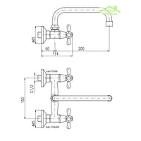 Miscelatore girevole per lavello/lavabo MORAVA in ottone cromato oro