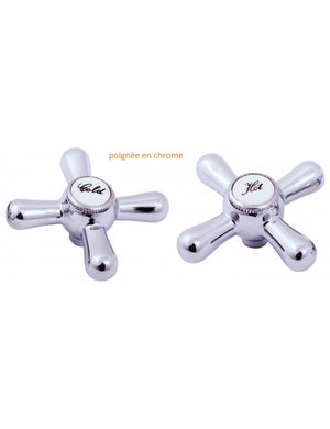 MORAVA miscelatore lavabo retrò a 3 fori con in cromo