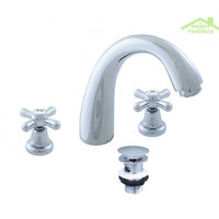 MORAVA Miscelatore lavabo a 3 fori con piletta in cromo