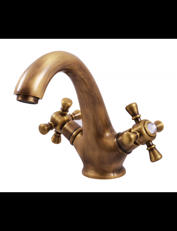 CLASSIC Miscelatore per lavabo con maniglia in cristallo e pop-up