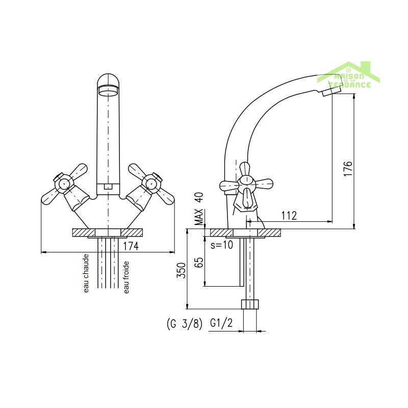 MORAVA Miscelatore Lavabo Alto con Braccio Girevole in Cromo H 17,6 cm