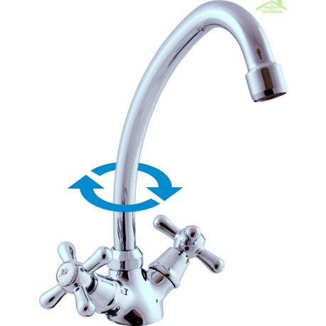 MORAVA Miscelatore Lavabo Alto con Braccio Girevole in Cromo