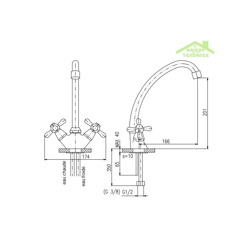 MORAVA Miscelatore Lavabo Alto con Braccio Girevole in Cromo
