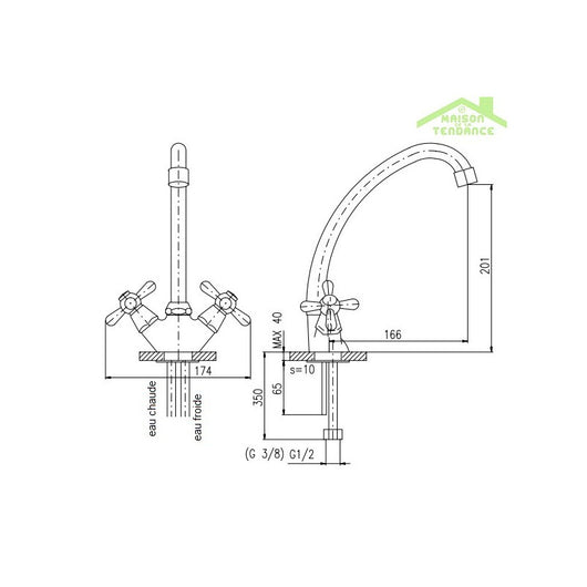 MORAVA Miscelatore Lavabo Alto con Braccio Girevole in Cromo