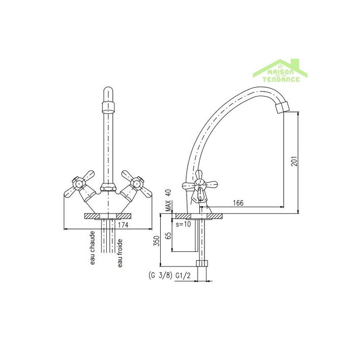 MORAVA Miscelatore Lavabo Alto con Braccio Girevole in Cromo