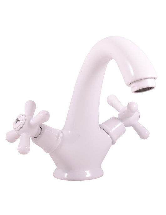 Miscelatore lavabo MORAVA cromo bianco senza pop up