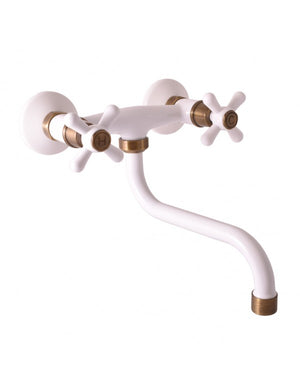 Miscelatore lavello girevole MORAVA in ottone bianco