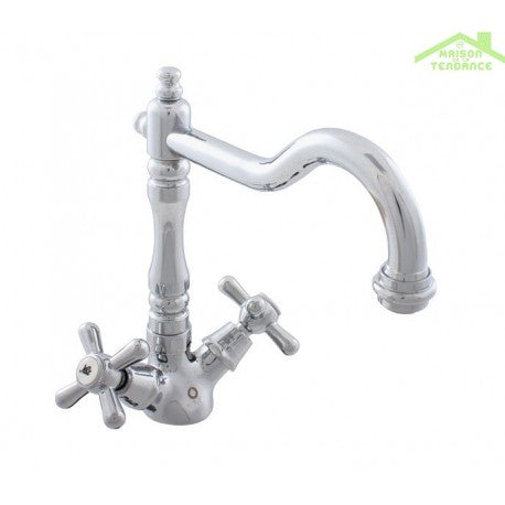 MORAVA RETRO miscelatore lavabo girevole in cromo senza sifone