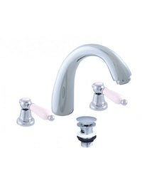 MORAVA miscelatore lavabo retrò a 3 fori in ottone cromato con