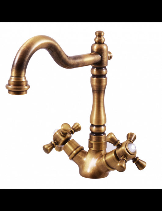 CLASSIC Miscelatore per lavabo retrò in cristallo con pop-up